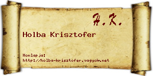Holba Krisztofer névjegykártya