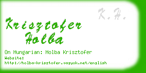 krisztofer holba business card